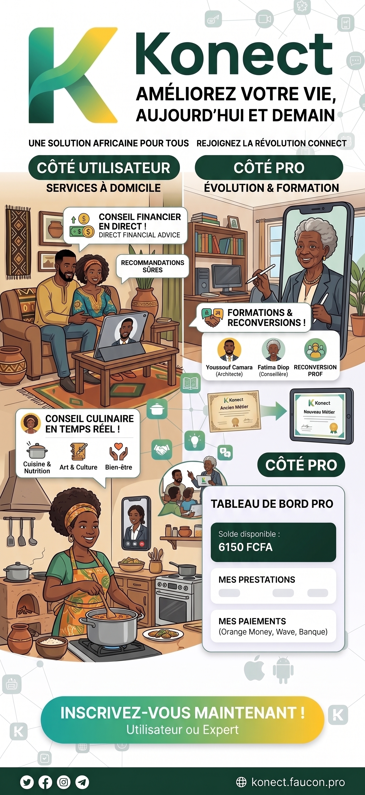 Illustration Konect : conseil, formation et tableau de bord du professionnel